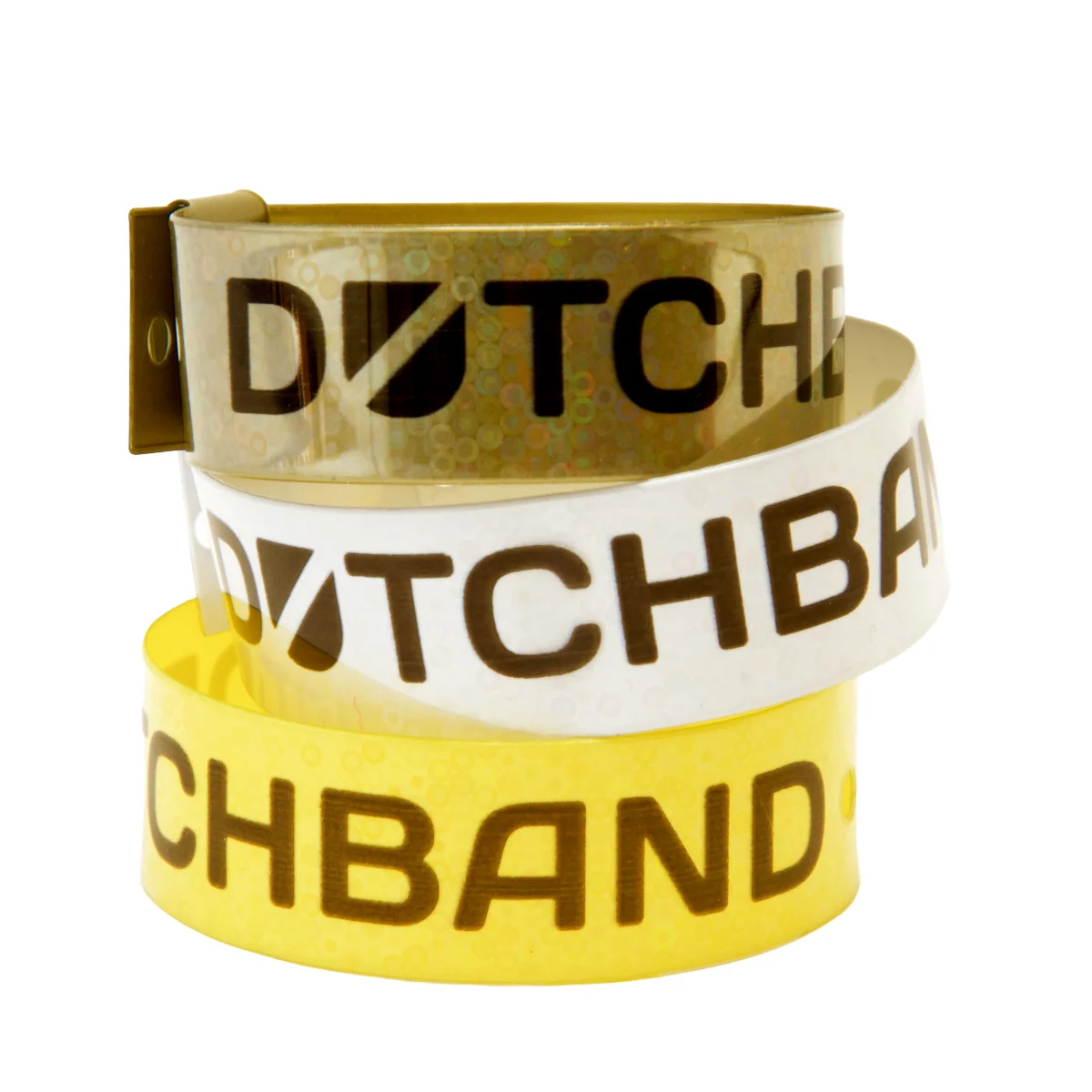 Bracelet vinyle effet brillant glitter impression noire